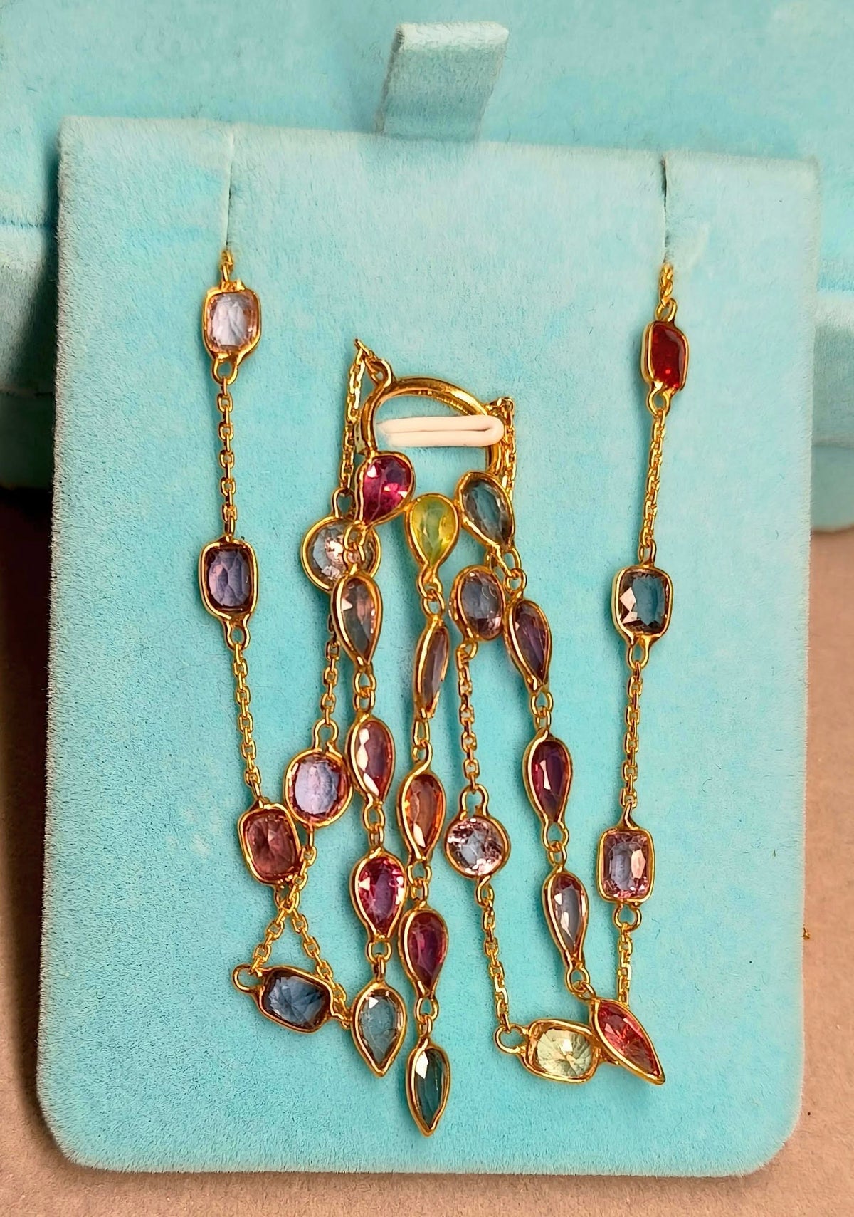 Spinel Necklace in 20k solid gold with dream catcher pendant