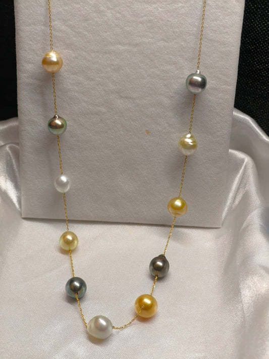 South Sea Myeik/Tahitian Cultured Pearl Necklace