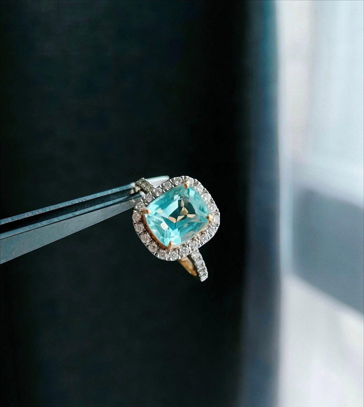 Ocean Blue Aquamarine earring, ring, and pendant